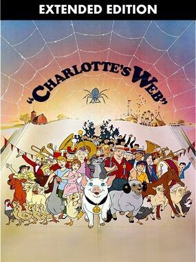 Vintage Charlotte's Web Illustrated VHS Cover - Multicolor